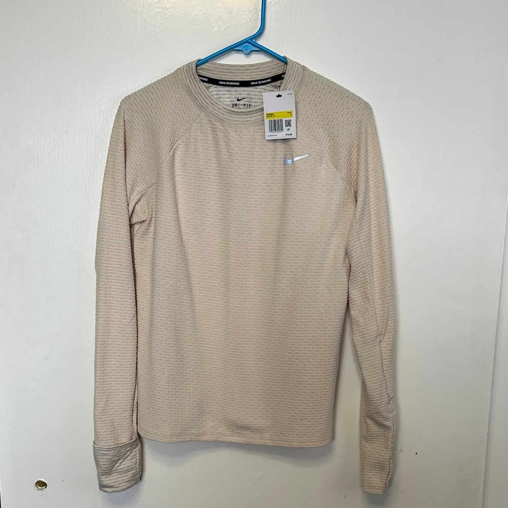 Nike Cream Textured Long Sleeve Shirt
